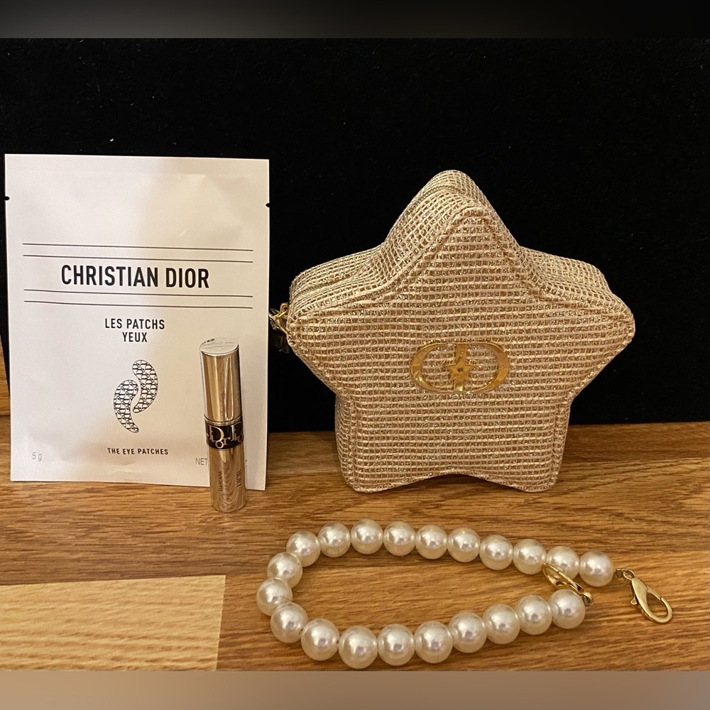 Dior Beauty 2025 Holiday Star Pouch, Eye Mask, Mascara, Unbranded Beaded Chain